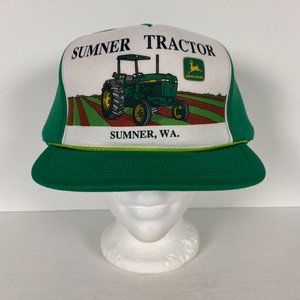 Vintage NWOT John Deere Sumner Tractor Snapback Hat Trucker Cap Mesh Foam WA